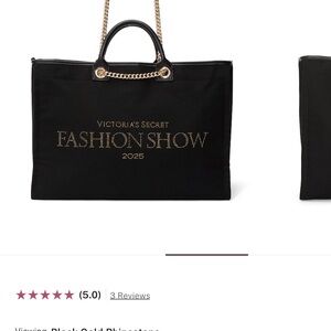Victoria's Secret Black Tote with Gold Chain